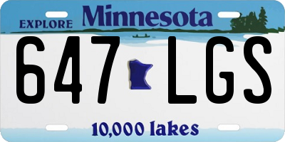 MN license plate 647LGS