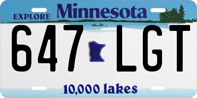 MN license plate 647LGT