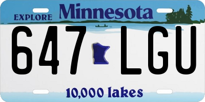 MN license plate 647LGU