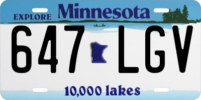 MN license plate 647LGV