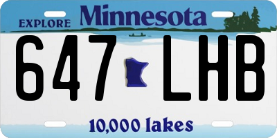 MN license plate 647LHB
