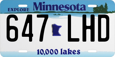 MN license plate 647LHD