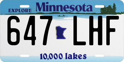 MN license plate 647LHF