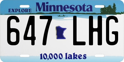 MN license plate 647LHG
