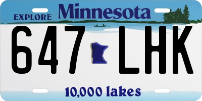 MN license plate 647LHK