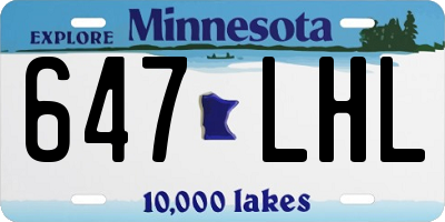 MN license plate 647LHL