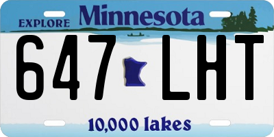 MN license plate 647LHT