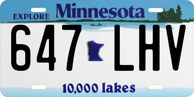 MN license plate 647LHV