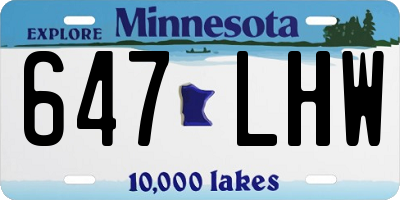 MN license plate 647LHW