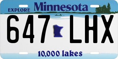 MN license plate 647LHX