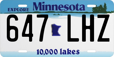 MN license plate 647LHZ