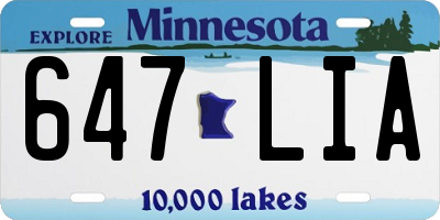 MN license plate 647LIA
