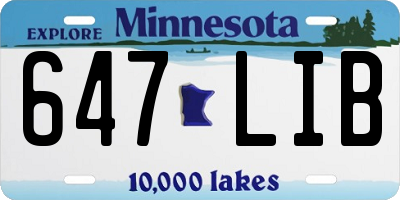 MN license plate 647LIB