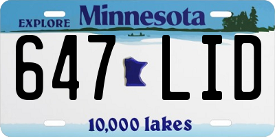 MN license plate 647LID