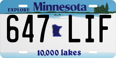 MN license plate 647LIF