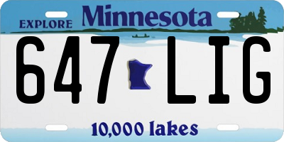 MN license plate 647LIG