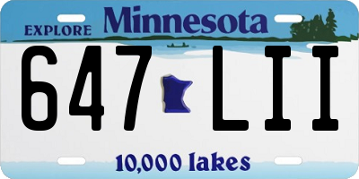 MN license plate 647LII