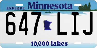 MN license plate 647LIJ