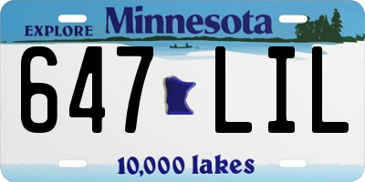 MN license plate 647LIL