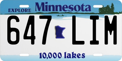 MN license plate 647LIM