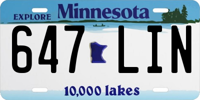 MN license plate 647LIN
