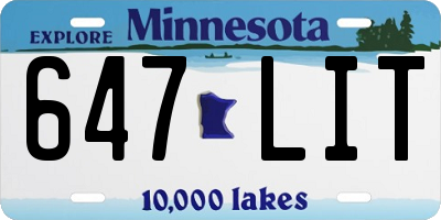 MN license plate 647LIT