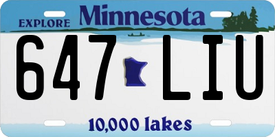 MN license plate 647LIU