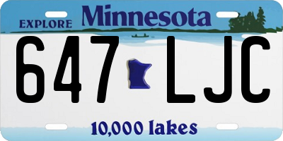 MN license plate 647LJC