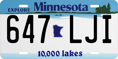 MN license plate 647LJI
