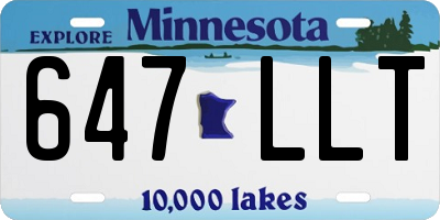 MN license plate 647LLT