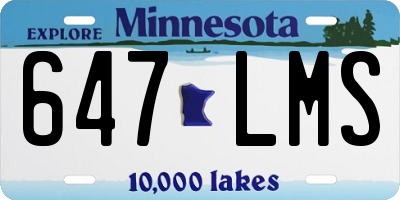 MN license plate 647LMS