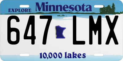 MN license plate 647LMX