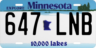 MN license plate 647LNB
