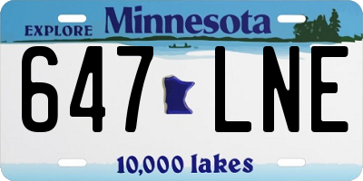 MN license plate 647LNE