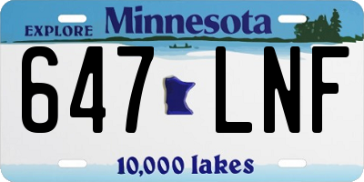MN license plate 647LNF