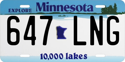 MN license plate 647LNG