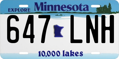MN license plate 647LNH