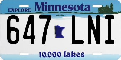 MN license plate 647LNI