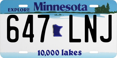 MN license plate 647LNJ