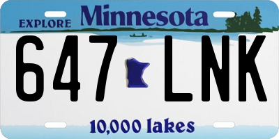 MN license plate 647LNK
