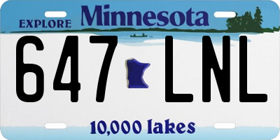 MN license plate 647LNL