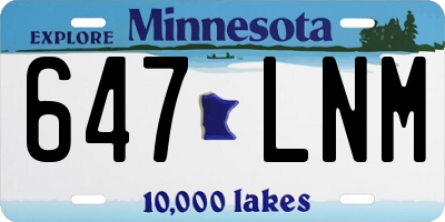 MN license plate 647LNM