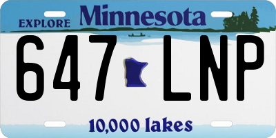 MN license plate 647LNP