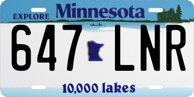 MN license plate 647LNR