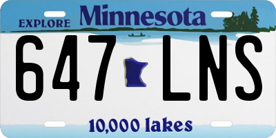 MN license plate 647LNS