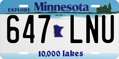 MN license plate 647LNU