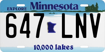 MN license plate 647LNV