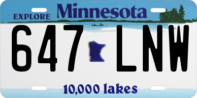 MN license plate 647LNW