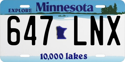 MN license plate 647LNX