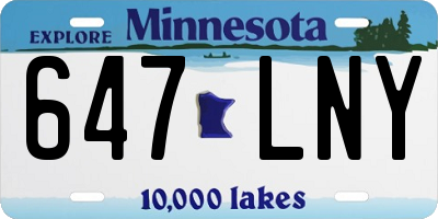 MN license plate 647LNY